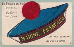 Pompon De Marin En Velours Tissu . Marine Française; Navy French Marine . Velvet Hand Made Lucky Charm - Altri & Non Classificati