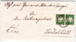 Bayern 1902, K1 WASSERTRÜDINGEN Auf Brief V. Pfarramt Altentrüdingen M. 2x5 Pf.  - Brieven En Documenten