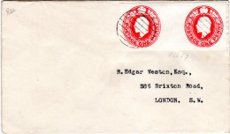 GB, 1+1d Ganzsachenausschnitt Auf Brief M. Strichstempel - Other & Unclassified