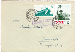 DDR 1962, Landpost Stpl. WEISCHWITZ über Saalfeld Auf Brief M. 2x10 Pf. - Cartas & Documentos