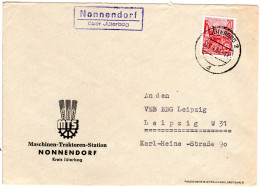 DDR 1959, Landpost Stpl. NONNENDORF über Jüterbog Auf MTS Brief M. 20 Pf. - Covers & Documents