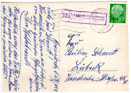 BRD 1958, Landpost Stpl. 24a LÜBECK-KRONSFORDE Auf Karte M. 10 Pf.  - Storia Postale