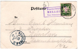Bayern 1898, R3 Posthilfstelle MELLECK Taxe Schneizlreuth Auf Sw-AK M. 5 Pf. - Covers & Documents