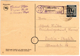 1946, Landpost Stpl. 10 HASELRAIN über Oelsnitz Auf Karte M. 12 Pf. - Storia Postale