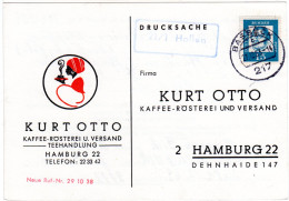 BRD 1963, Landpost Stempel 2171 HOLLERN Auf Kaffee Werbekarte M Stpl. Basbeck - Cartas & Documentos