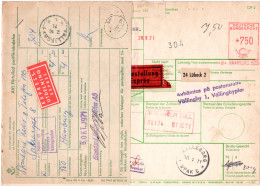 BRD 1971, Eilboten Paketkarte V. Hamburg M. Schweden Porto-Formular - Lettres & Documents