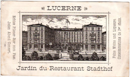 Schweiz, Luzern Restaurant Stadthof, Illustrierte Karte Als Rechnung - Brieven En Documenten