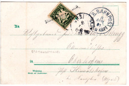Bayern 1901, Aushilfstpl. L1 BABENHAUSEN I. SCHW. Auf Bahnpost Karte M. 5 Pf. - Covers & Documents