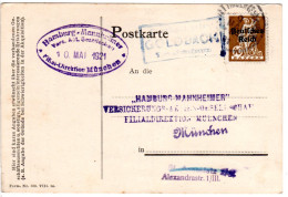 DR 1921, Bayern Posthilfstelle GOLDBACH Taxe Wellenhausen Auf Karte M. 40 Pf.  - Cartas & Documentos