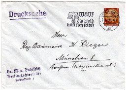 DR, Gebr. 3 Pf. Hindenburg Privatganzsache Umschlag Als Drucksache V. Berlin - Autres & Non Classés
