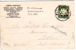 Bayern 1899, Aushilfstpl. L1 ZIEMETSHAUSEN Als Ank.Stpl. Auf AK M. 5 Pf.  - Storia Postale