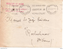Lettre De 1936 Pour Procureur De La République De Bergerac Pour Rochechouart - Burgerlijke Brieven Zonder Portkosten