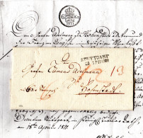 Württemberg 1841, L2 STUTTGART Auf Porto Brief N. Hohenstadt - Prefilatelia