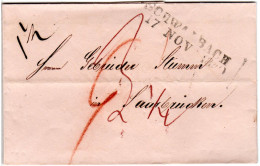 Taxis 1840, L2 Schwalbach Auf Porto Brief N. Saarbrücken, Preussen - Vorphilatelie