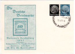 DR 1937, 1+4 Pf. Privat Ganzsache Ausstellung Berlin M. Entspr. Sonderstempel - Briefe U. Dokumente