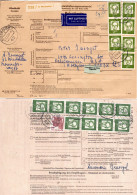 BRD 1966, 17x2 Mk.+20 Pf. Auf Luftpost Paketkarte V. Wiesbaden N. USA - Cartas & Documentos