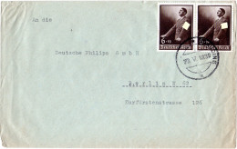 DR 1939, MeF 2x 6+19 Pf. Hitler Auf Brief M. Aptiertem Mähren Stempel STAUDING - Lettres & Documents