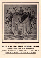 Briefmarkenschau Schirgiswalde 1944, Ungebr. Sw-AK M. Stadtwappen - Briefmarkenausstellungen