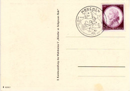 DR 1942, Abb. Schwein, Ziege, Huhn, Hase, München Sonderstpl. Auf Karte M. 6 Pf - Autres & Non Classés