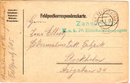 Österreich 1916, Eisenbahn Kompagnie Zensur-L2 Auf Karte M Stpl. Feldpostamt 605 - Cartas & Documentos