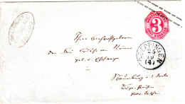 Württemberg, Göppingen Postablage Boll-Bad Auf 3 Kr. Ganzsache Brief N. Naumburg - [Voorlopers