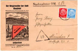 DR 1941, 12+20 Pf. Auf Nachnahme Bilder Brief V. WUNSIEDEL - Cartas & Documentos