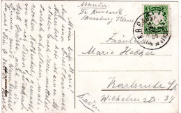 Bayern 1908, Bahnpost-K1 ROTHNB III STNCH. Auf Karte M. 5 Pf. - Cartas & Documentos