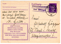 DR 1944, BENNIEHAUSEN über Göttingen, Landpost Stpl. Auf Ganzsache - Altri & Non Classificati