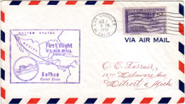 USA 1951, 10 C. Auf Erstflug Brief Los Angeles-Balboa Canal Zone - Autres & Non Classés