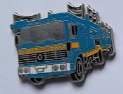 Pin' S  Transport,  Camion  Bleu  RENAULT, SOTRA - PARIS  2035  Signé  LOCOMOBILE - Trasporti