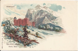 Grindelwald Hotel Baer, Ungebr. Winter Litho AK. #758 - Autres & Non Classés