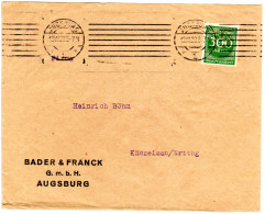DR 1923, 300 Mk. M. Perfin B & F Auf Brief V. Augsburg - Brieven En Documenten