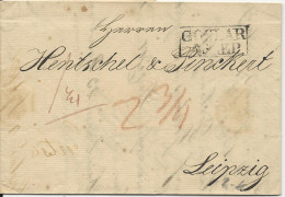 Preussen 1828, R2 GOSLAR Auf Porto Brief N. Sachsen - [Voorlopers