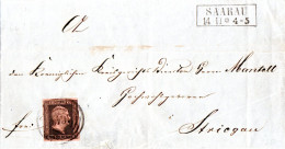 Preussen, Schlesien Nummernstpl. 1646, SAARAU Auf Brief M. Breitr. 1 SGr. - Préphilatélie