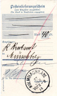 Bayern 1914, Posteinlieferungsschein M. K1 KULMBACH 1.A.W. (nicht B. Helbig). - Cartas & Documentos