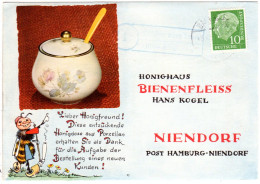 BRD 1956, Landpost Stpl. WEILER ZUM STEIN über Backnang Auf Bienenfleiss Karte  - Briefe U. Dokumente