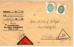 DR 1931, 5+30 Pf. Dienst Auf Nachnahme Brief V. RAIN (Schwb.) - Brieven En Documenten