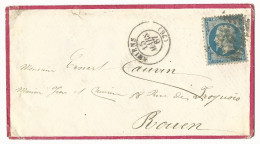 Frankreich, 20 C. Auf Gedrucktem Rotrand Zier Brief M. Rs. Monogramm V. Amiens - Autres & Non Classés