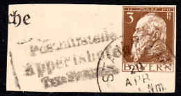 Bayern, Posthilfstelle APPETSHOFEN Taxe Stammham Auf Ganzsachenteil (Helbig 70). - Storia Postale