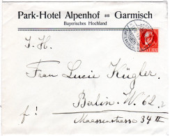 Bayern 1915, 10 Pf. Auf Hotel Brief V. Garmisch-Partenkirchen - Storia Postale