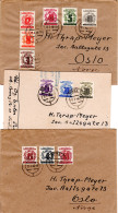 Westsachsen 138-149, Kpl. Ausgabe Auf 3 Versendungen 1946 V. Pirna N. Norwegen - Briefe U. Dokumente