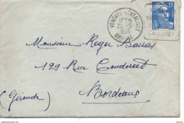 Lettre De 1955 De Vendays-Montalivet Pour Bordeaux Type Gandon - Mechanical Postmarks (Other)