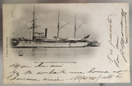 RARE - BATEAU - Lutin, Yacht De Sa Majesté Du Cambodge. Carte Précurseur, Circulée 1902 - Cambogia