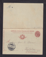 1901 - 10 C. Doppel-Ganzsache (P 32) Nach Wiesbaden - Entiers Postaux