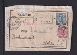 1906 - 10 Und 25 C. Auf Einschreiben-Warenprobe Ab Palermo Nach Berlin - Postwaardestukken