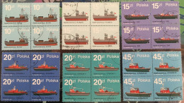 Polonia 1988 - Fire Boats - Mi.3184-89 - Used Bl4 - Used Stamps