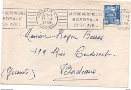 Lettre De 1955 De Bordeaux Pour Bordeaux, Grand Prix Automobile De Bordeaux, Type Gandon - Mechanische Stempels (reclame)