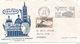 1970 Centenaire De L'émission De Bordeaux, Cachet De Bordeaux-Gare - Mechanical Postmarks (Advertisement)