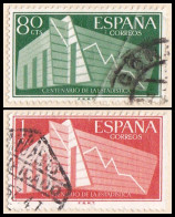 1956 - ESPAÑA - CENTENARIO DE LA ESTADISTICA ESPAÑOLA - EDIFIL 1197,1198 - Gebraucht