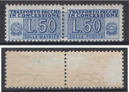 Repubblica 1953 - Pacchi In Concessione Ruota  50 L. - Nuovo Con Bicolore - MLH* - Paquetes En Consigna